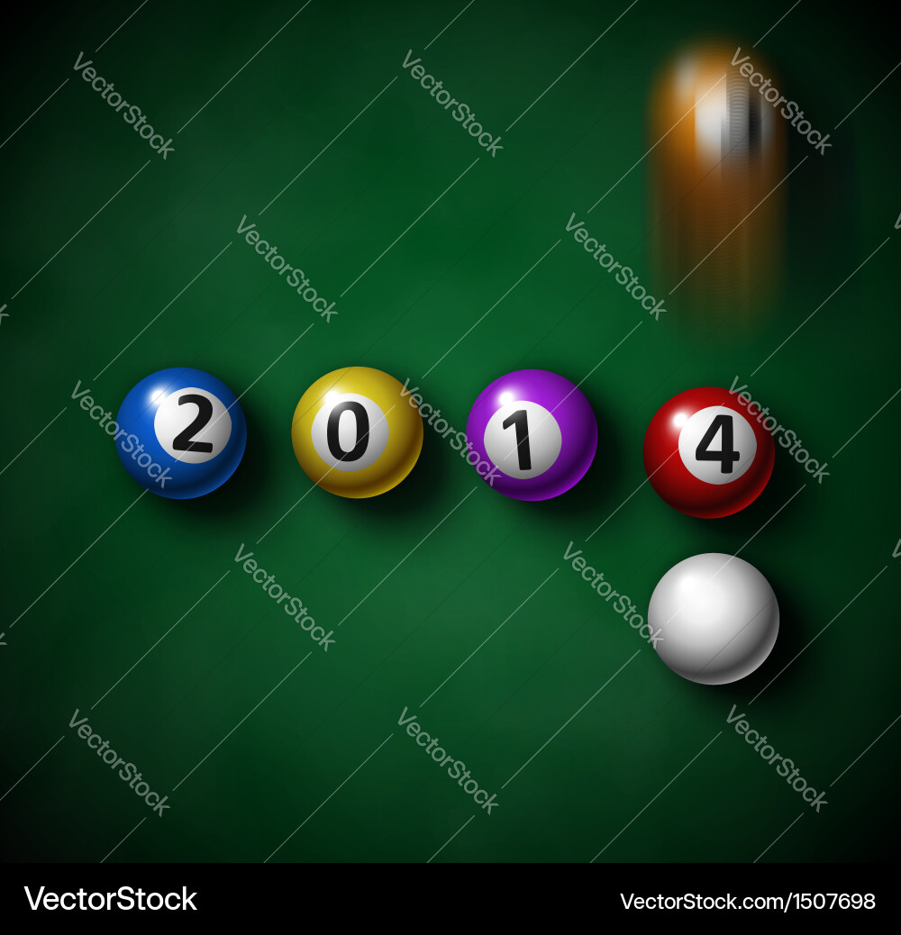Billiard Balls on Table Royalty Free Vector Image