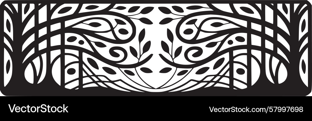 Botanical Linear Pattern Vector Image