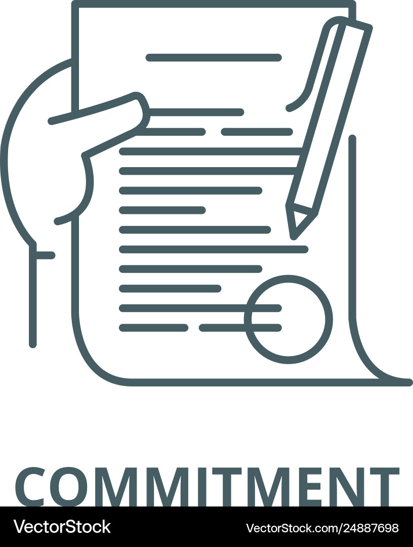 Commitment line icon outline Commitment line icon outline vector image
