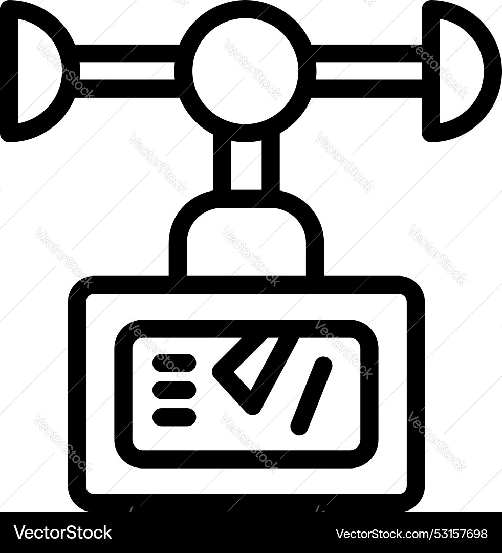Line art icon of an anemometer a device used Line art icon of an anemometer a device used vector image