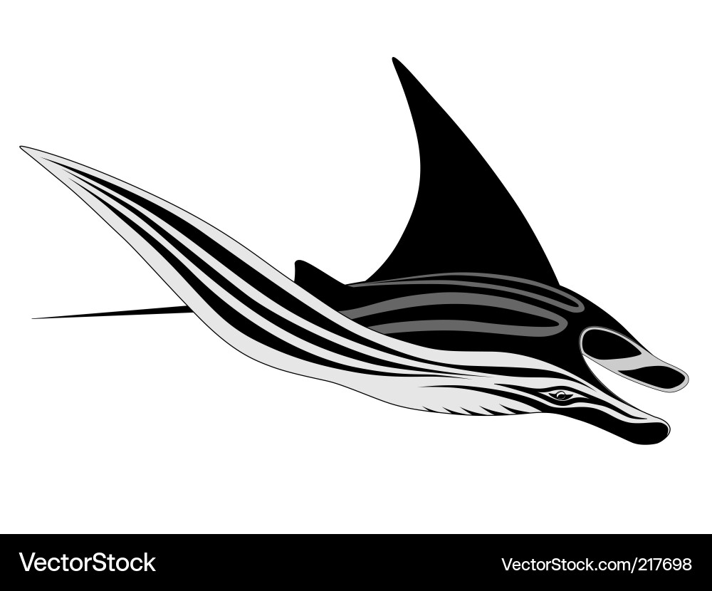 Manta Ray Silhouette Vector Image