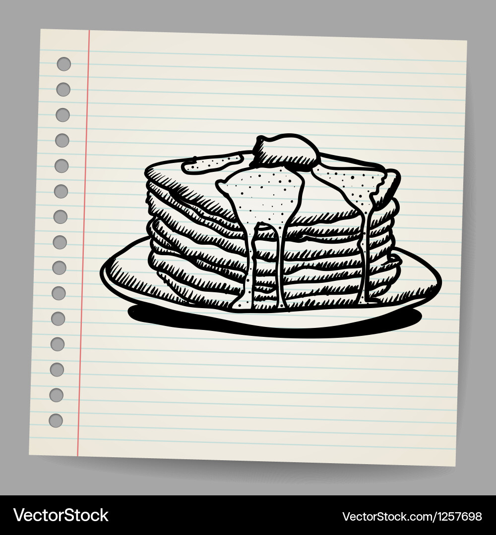 Pancake doodle Royalty Free Vector Image VectorStock