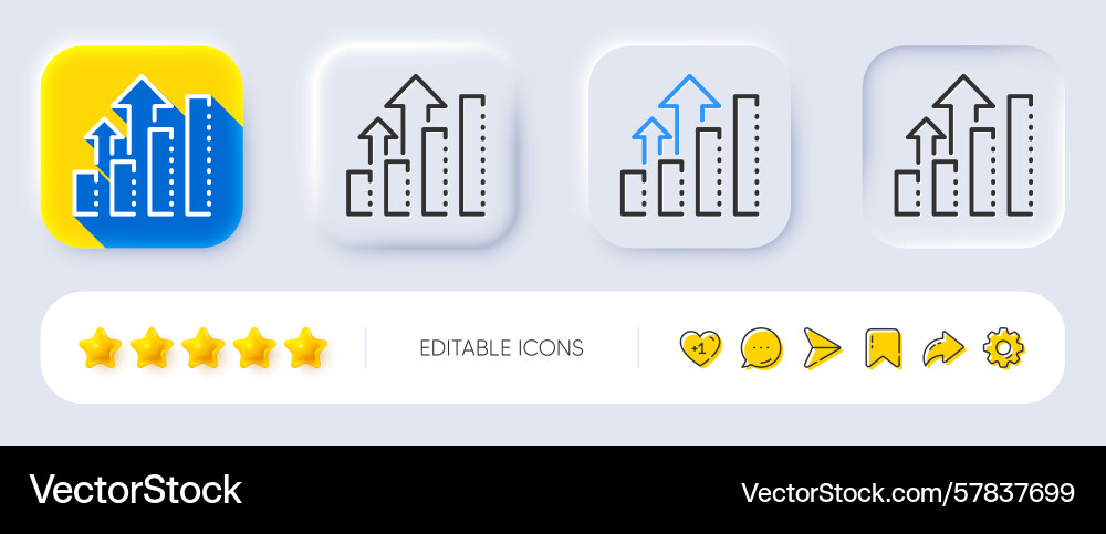 Analysis graph line icon results chart sign Vector Image