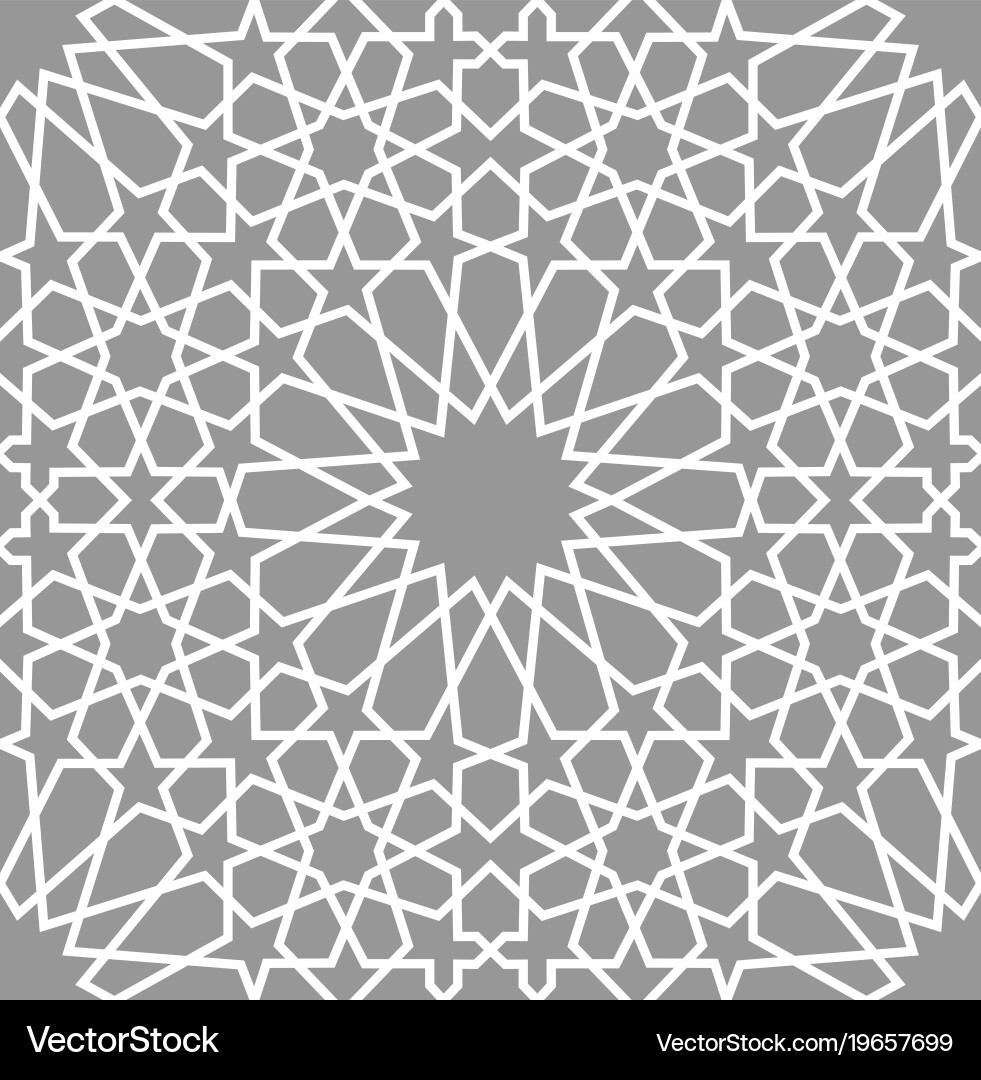 Background with seamless pattern in islamic style Vector Image
