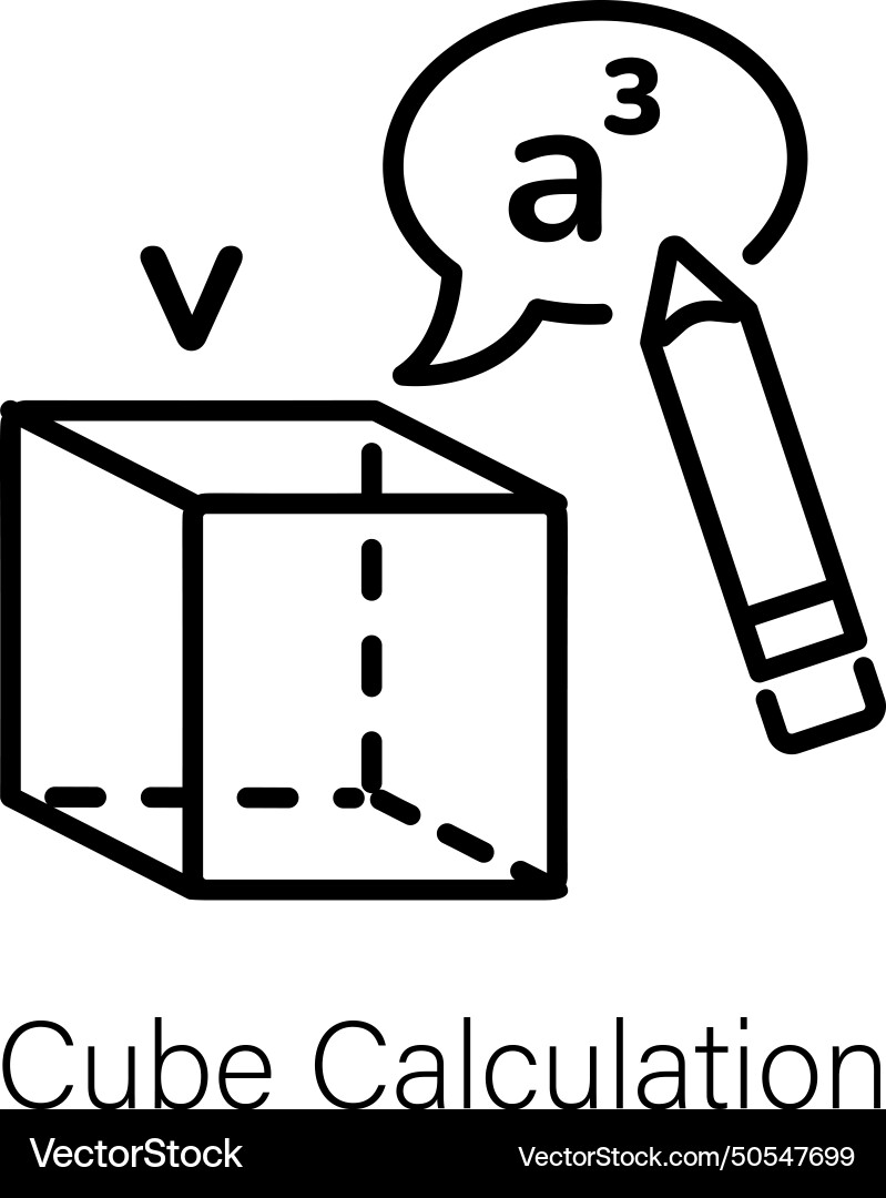 Cube calculation vector image