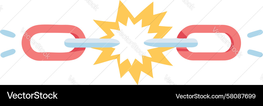Exploding Chain Link - Crisis Icon Vector Image