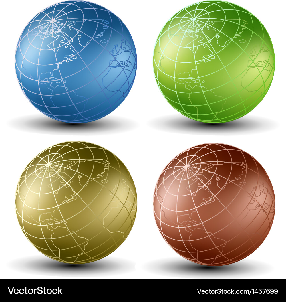 Realistic Earth Globes Set Vector Image