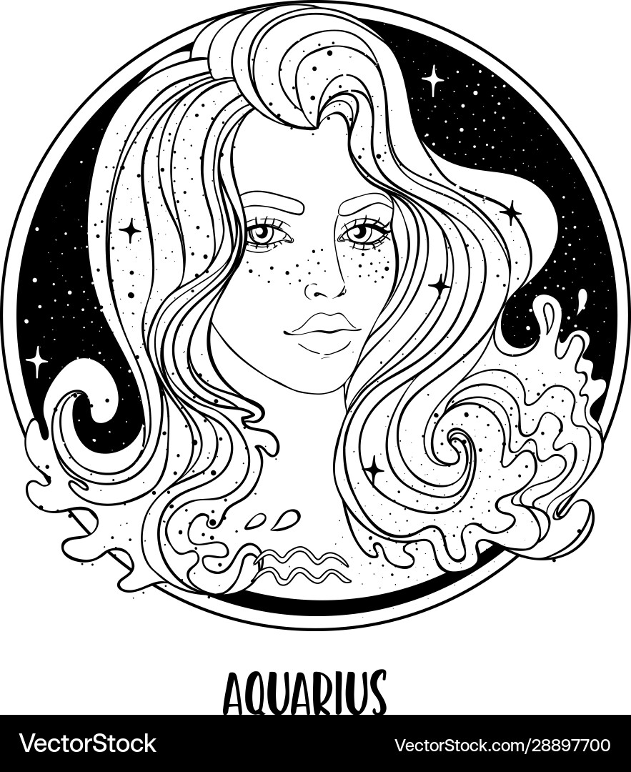 Aquarius Zodiac Girl vector image