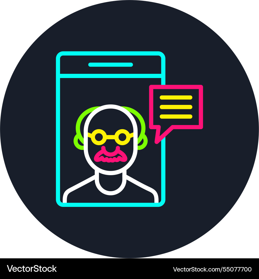 Calling line multi color icon Vector Image