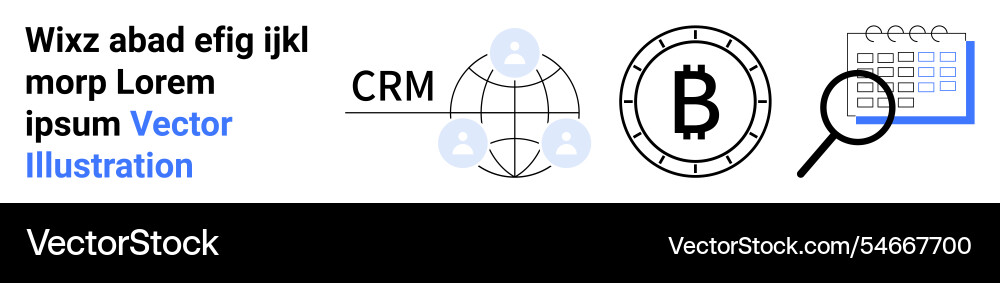 Crm network bitcoin symbol calendar Crm network bitcoin symbol calendar vector image