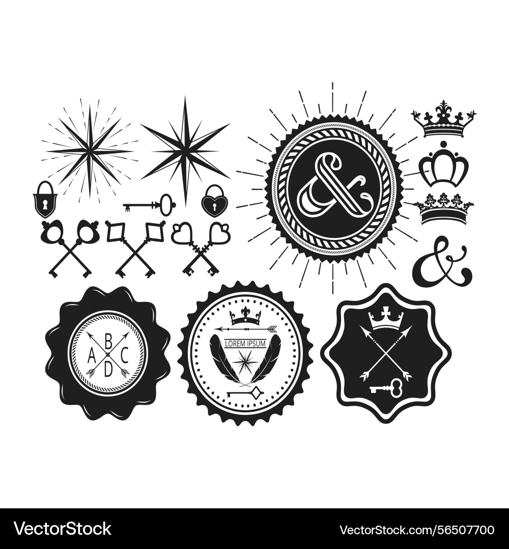 Design elements collection for crest making Design elements collection for crest making vector image