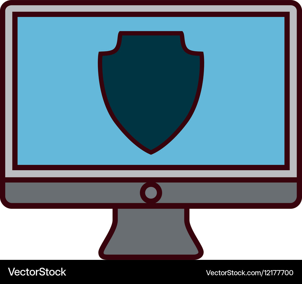 Desk computer icon image Vector Image