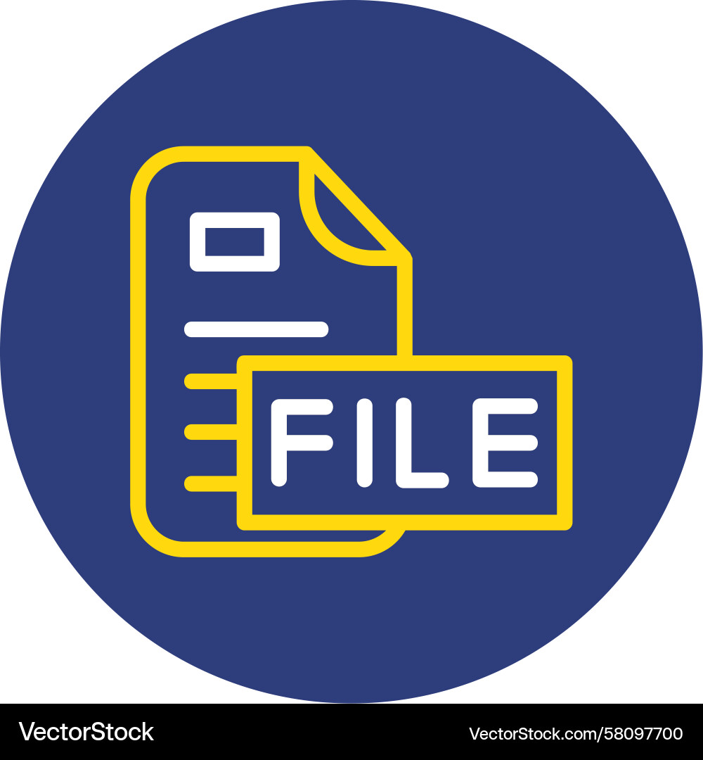 File Archive Icon - Dual Line Circle Vector Image
