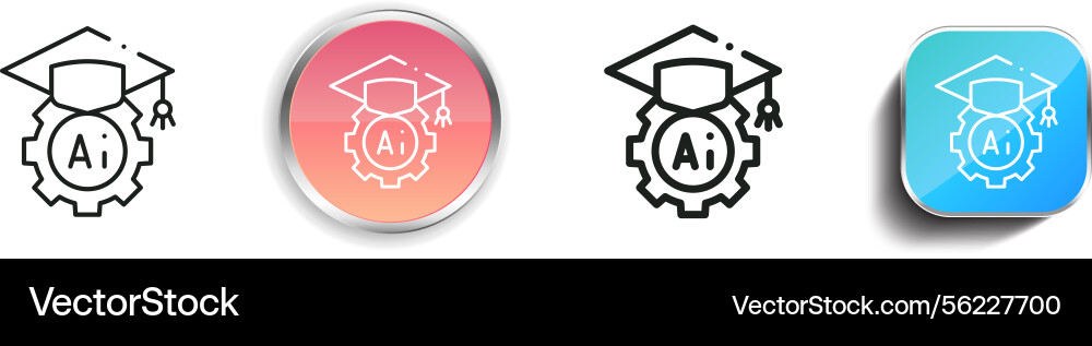 Machine learning icon thin linear regular vector image