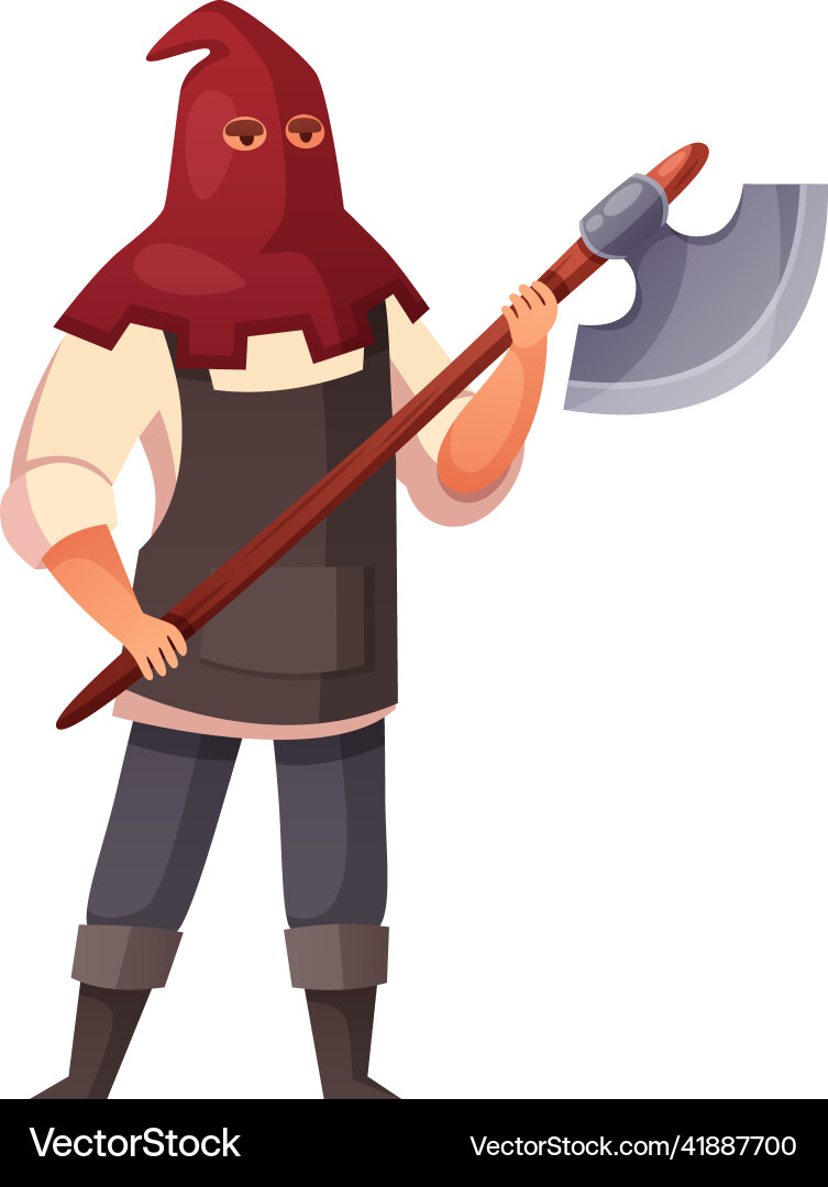 Medieval masked executioner composition Vector Image