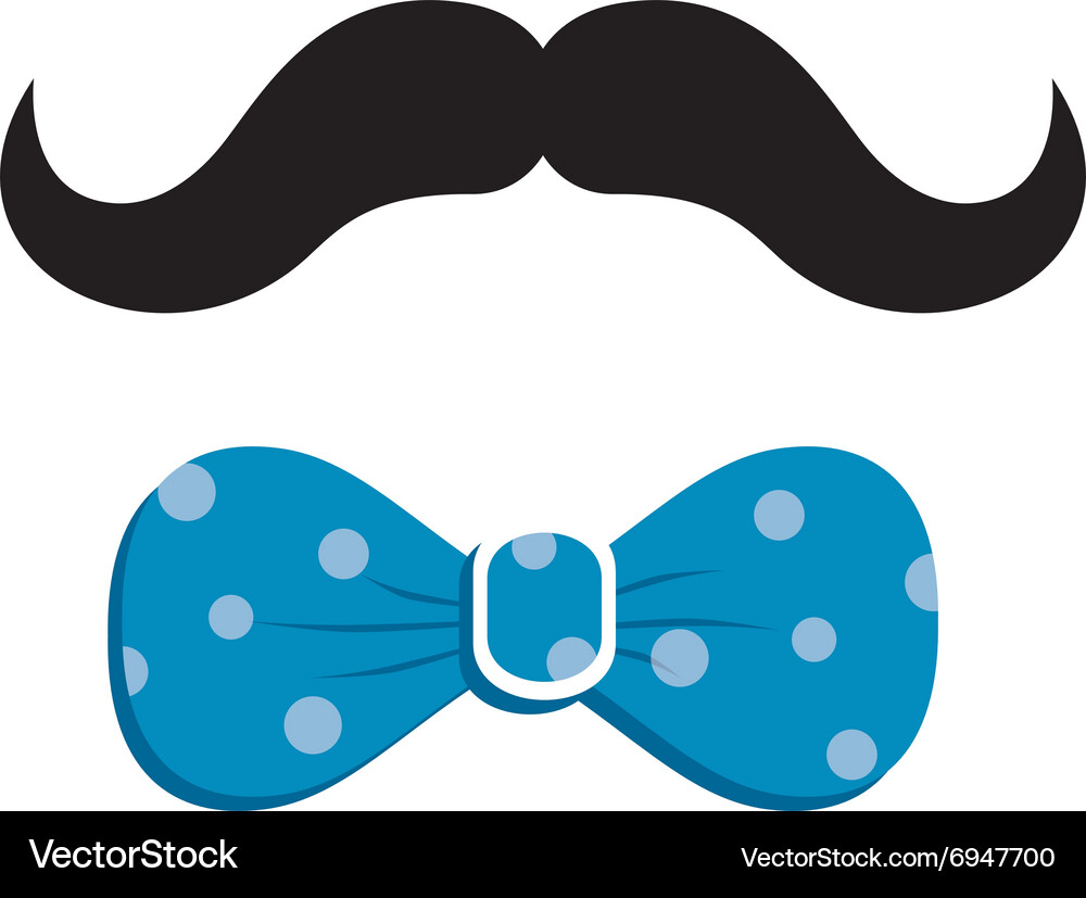 Mustache bow tie (6947700) – Royalty-Free Vector | VectorStock, image size:1000x827