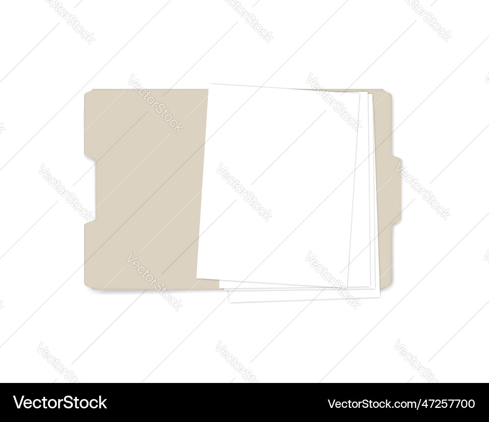 Realistic Open File Folder Mockup vector image