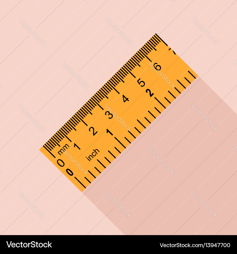 Yellow ruler rectangular shape icon flat style Yellow ruler rectangular shape icon flat style Vector Image