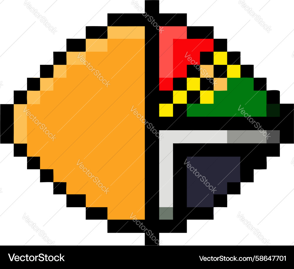 Angular Pixel Art Icon Vector Image