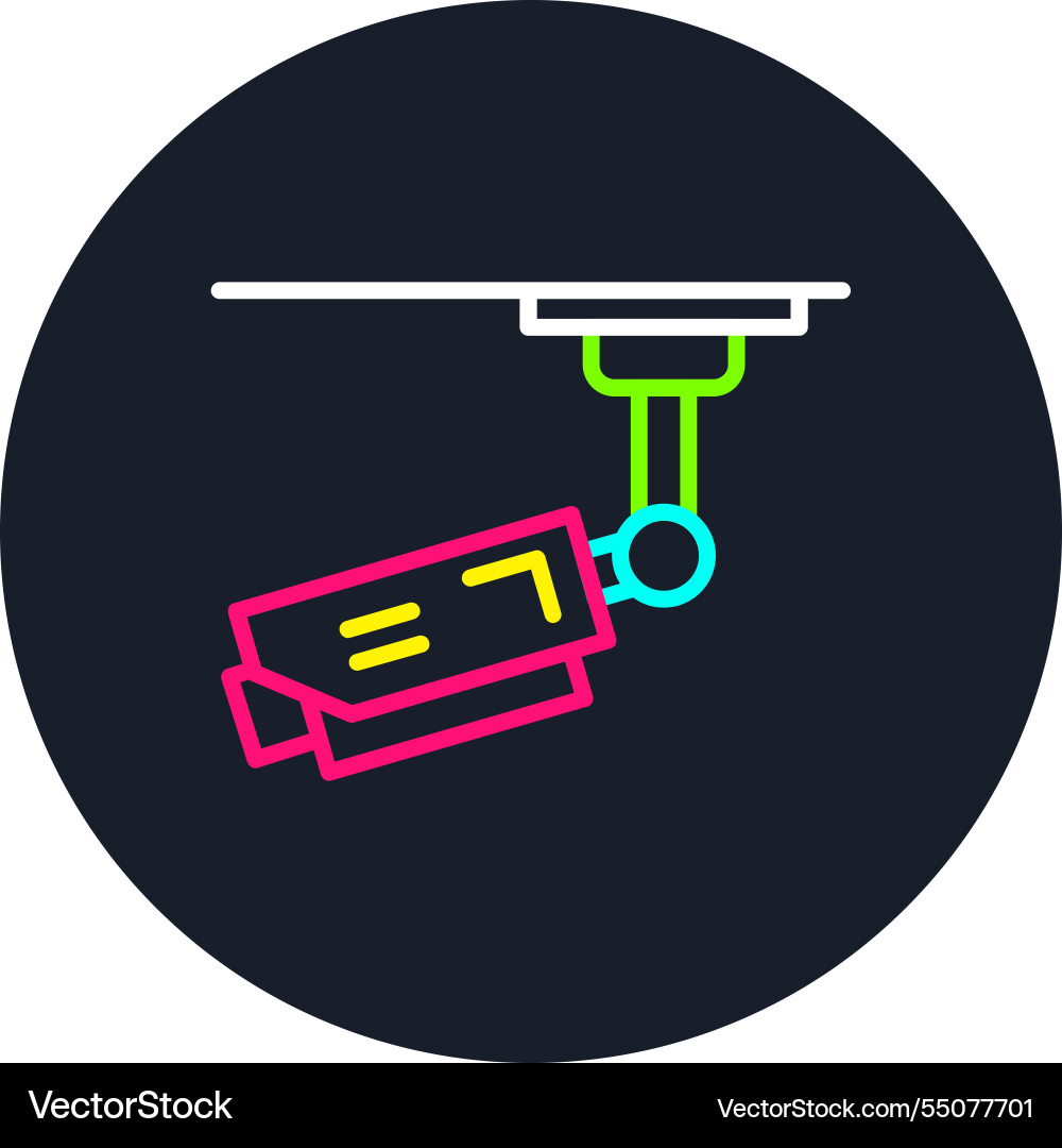 Camera line multi color icon Vector Image