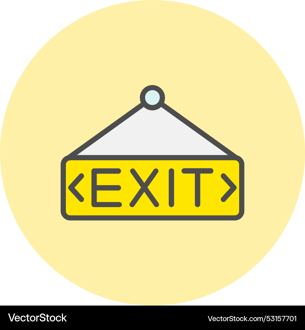 Exit line filled circle icon Vector Image