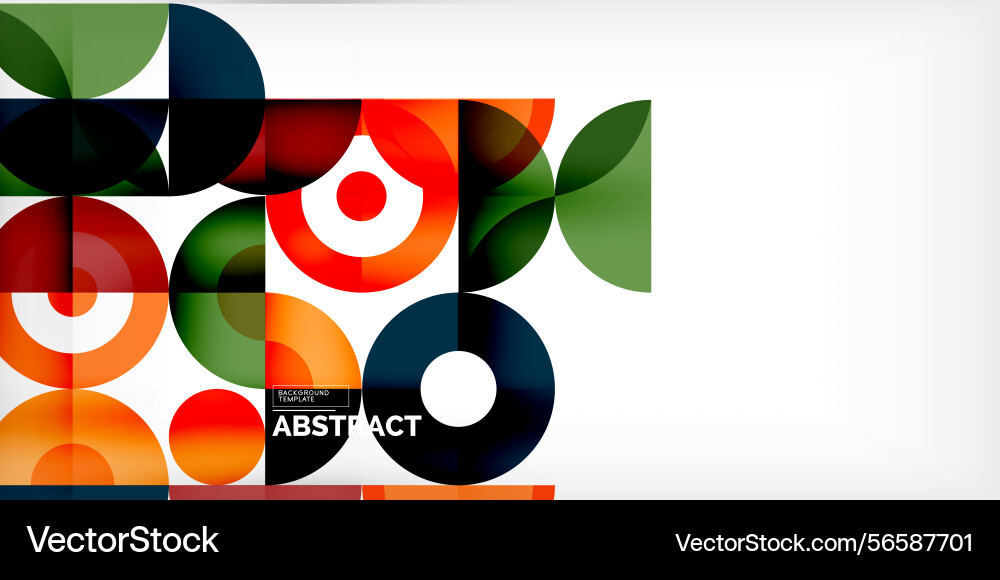 Geometric shapes overlap creating vibrant Vector Image
