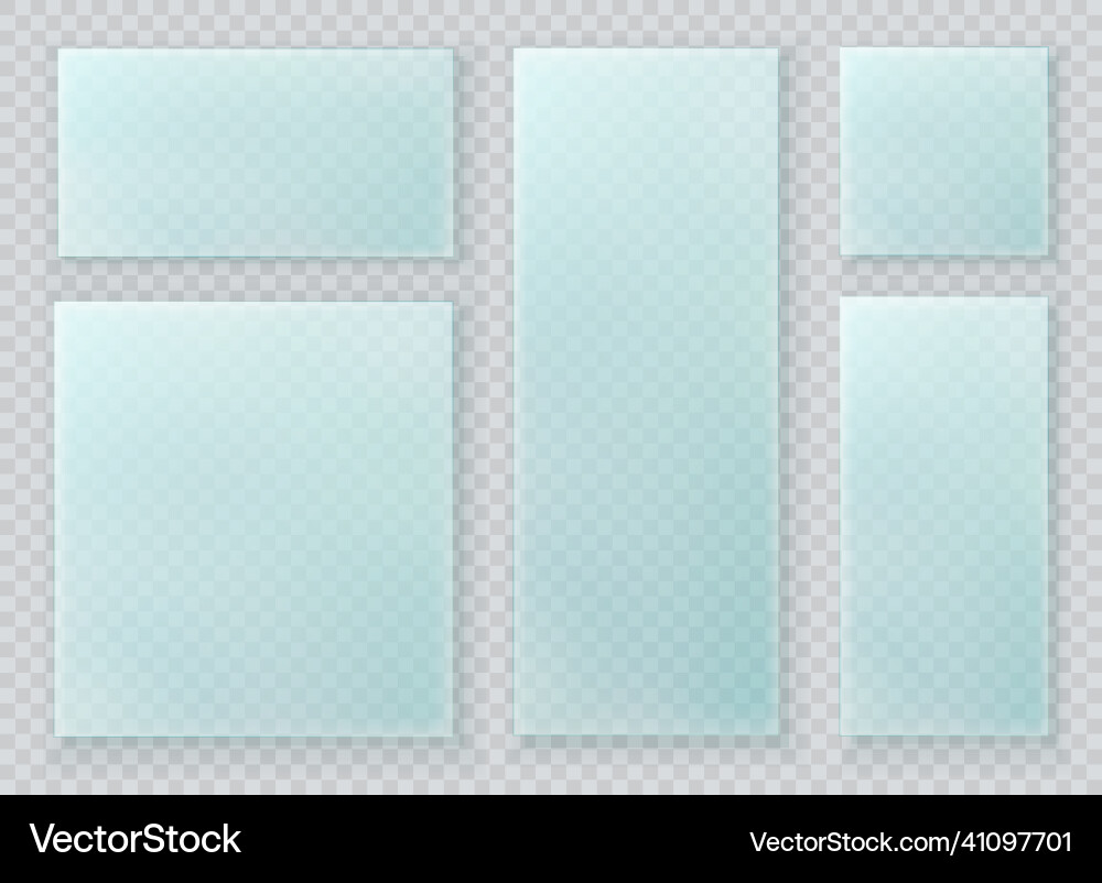 Glass plates set matte realistic banners Glass plates set matte realistic banners vector image