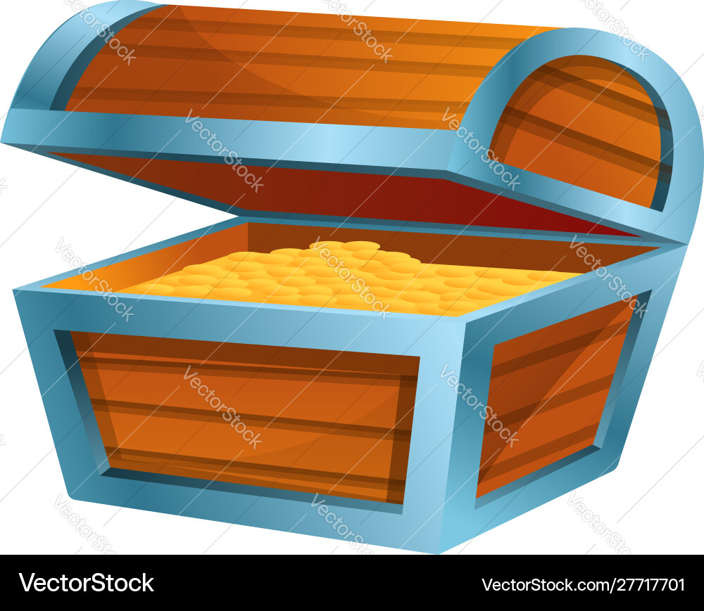 Gold dower chest icon cartoon style Gold dower chest icon cartoon style vector image