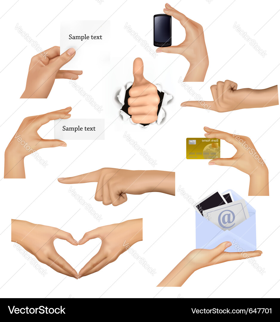 Hands with Business Objects vector image