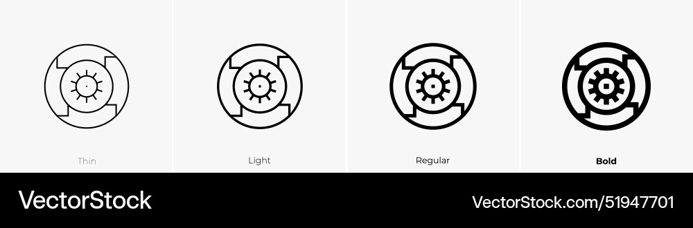 Iteration icon thin light regular and bold style Iteration icon thin light regular and bold style vector image