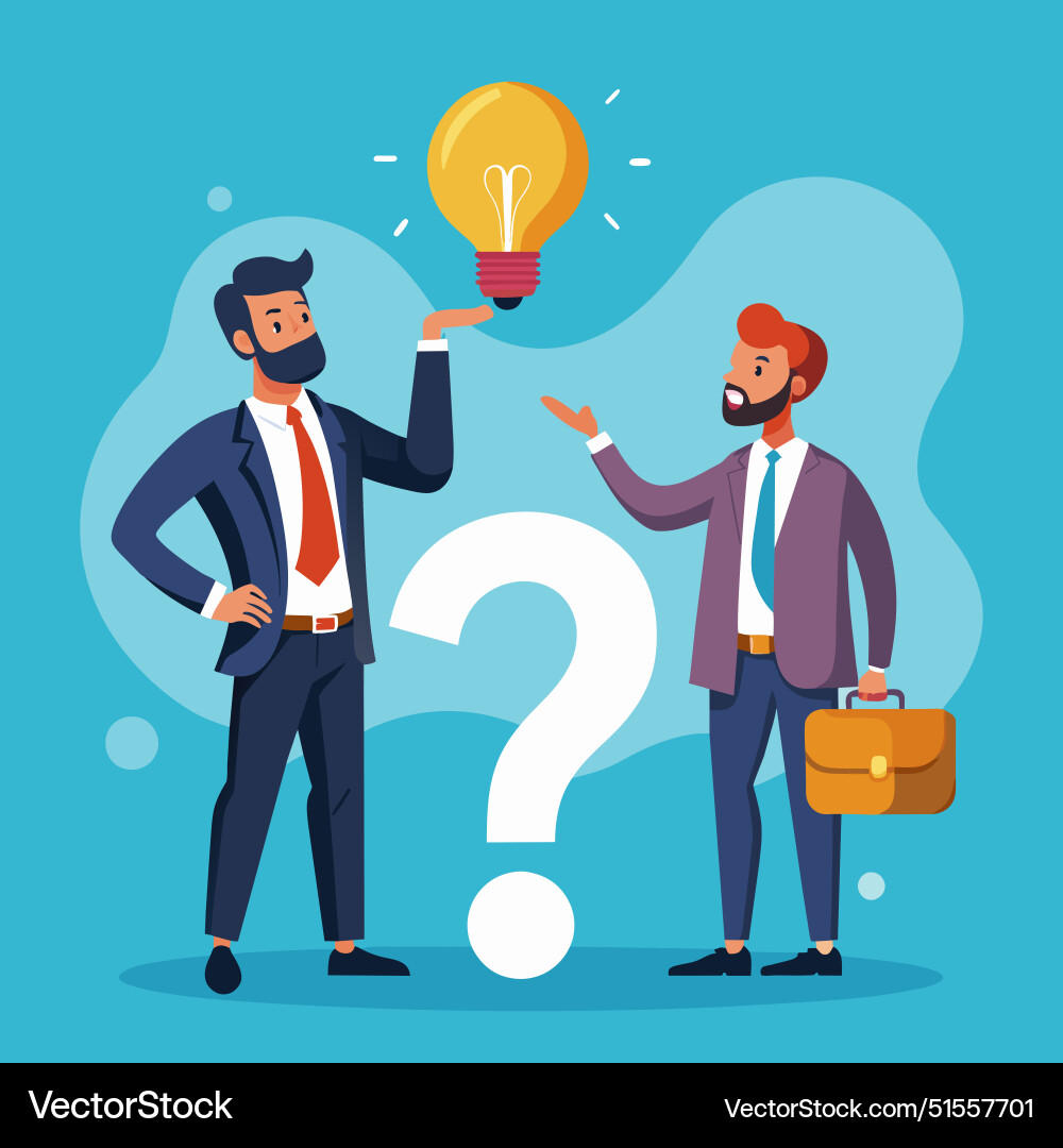 Question and answer solving problem or business Question and answer solving problem or business vector image