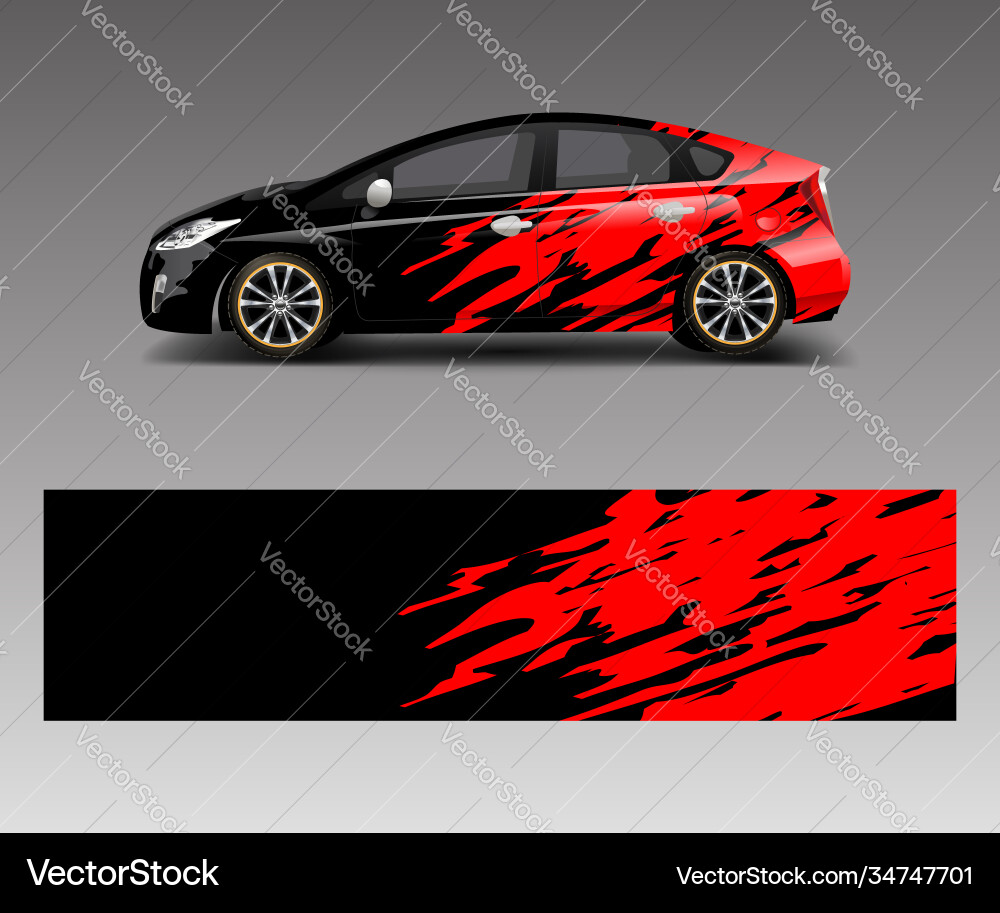 Racing Wrap Template - Red & Black Vector Image