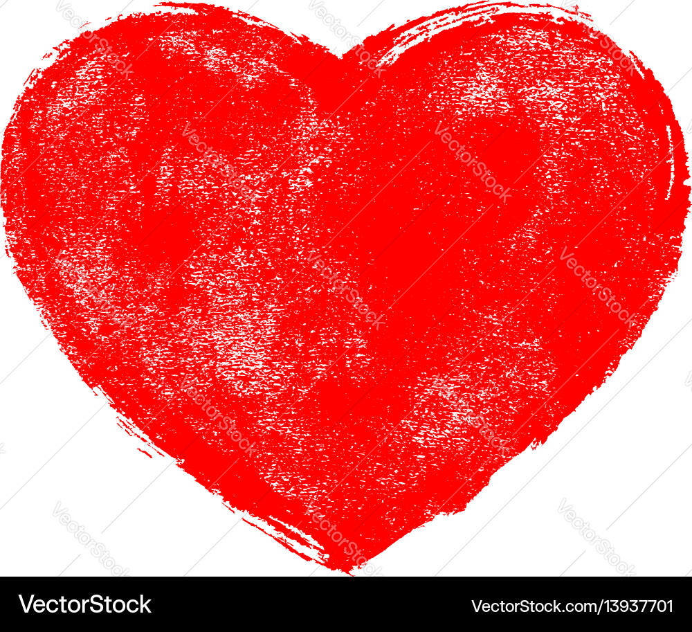 Red heart symbol with texture Red heart symbol with texture vector image