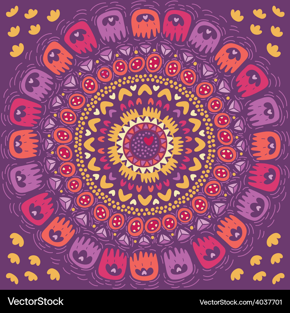 Round abstract pattern ornamental background Vector Image