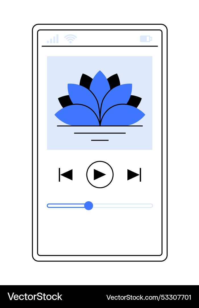Simple mobile music player interface with modern Simple mobile music player interface with modern vector image