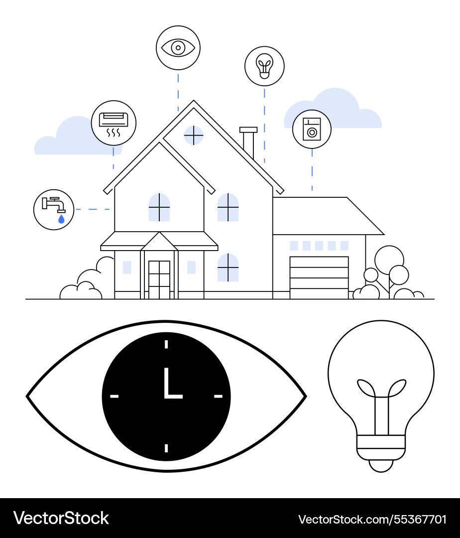 Smart home automation with connected devices Smart home automation with connected devices vector image