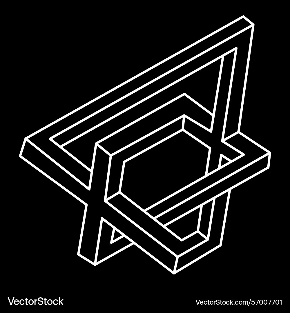 Unreal geometric figures impossible shapes web Unreal geometric figures impossible shapes web Vector Image