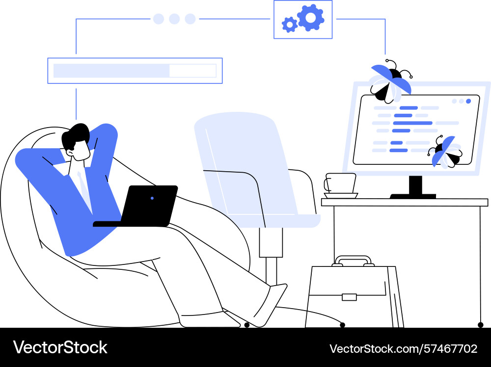 Automated testing isolated cartoon vector image