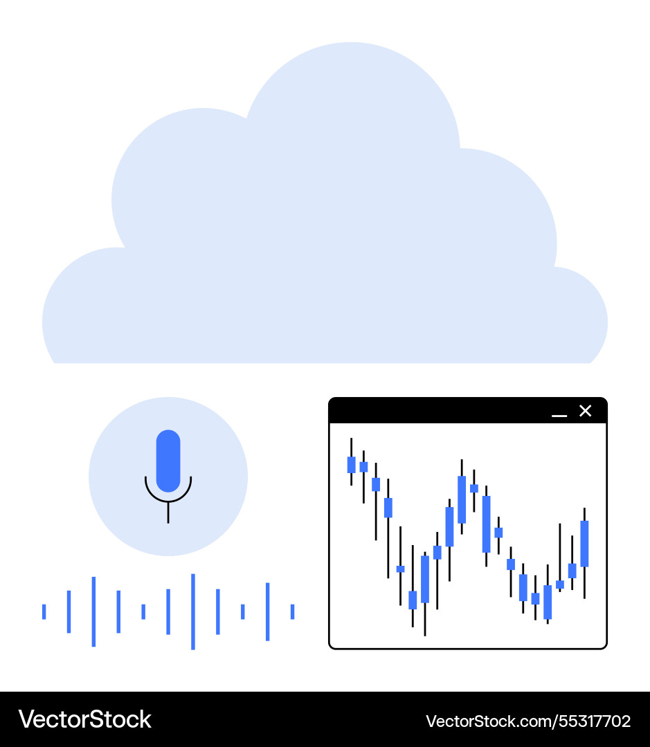 Cloud computing audio analysis with voice Cloud computing audio analysis with voice Vector Image