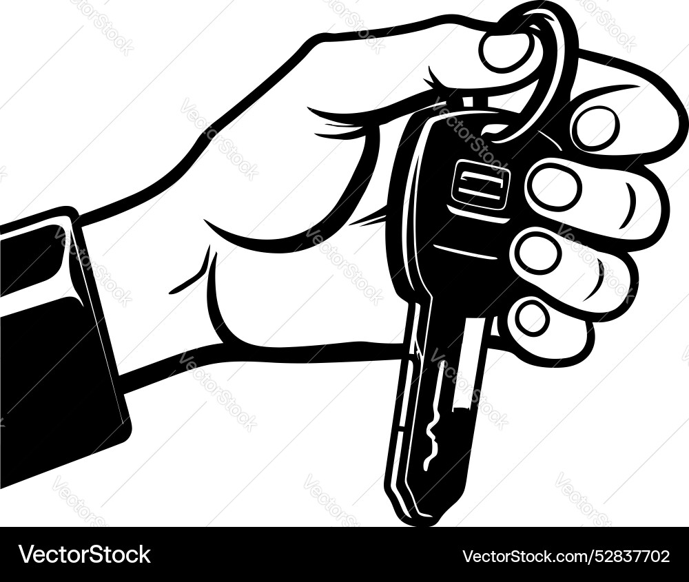 Handheld solution secure hand and key design Vector Image