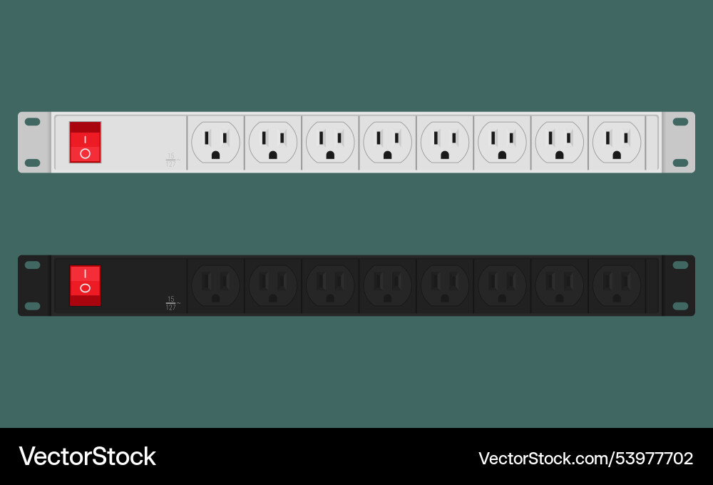 Power distribution unit with 8 sockets of type b vector image