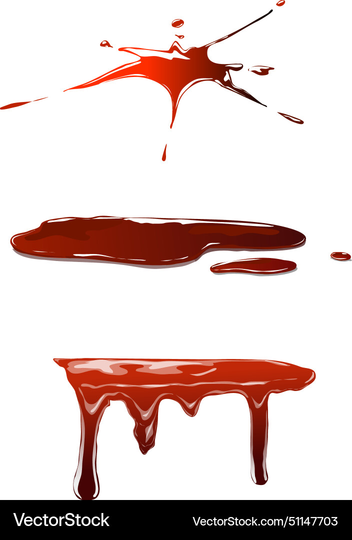Different types of blood stains without background