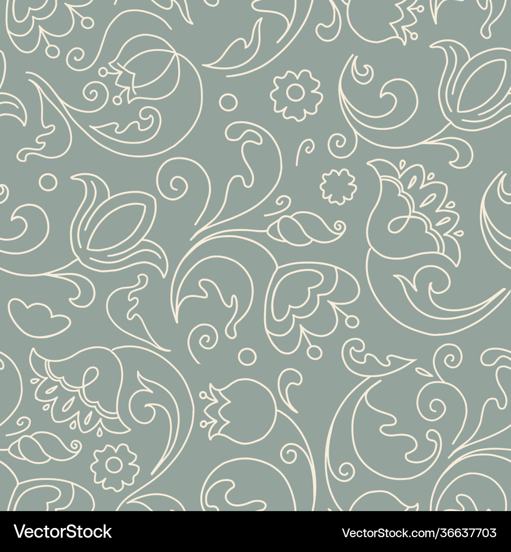 Doodle Flower Pattern vector image