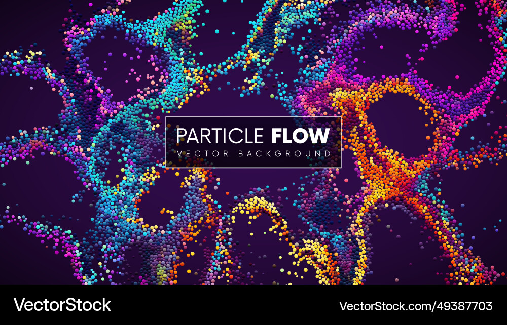 Dynamic Colorful Particle Flow vector image