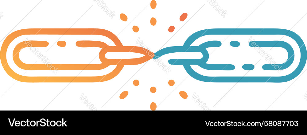 Exploding Chain Link Icon Vector Image