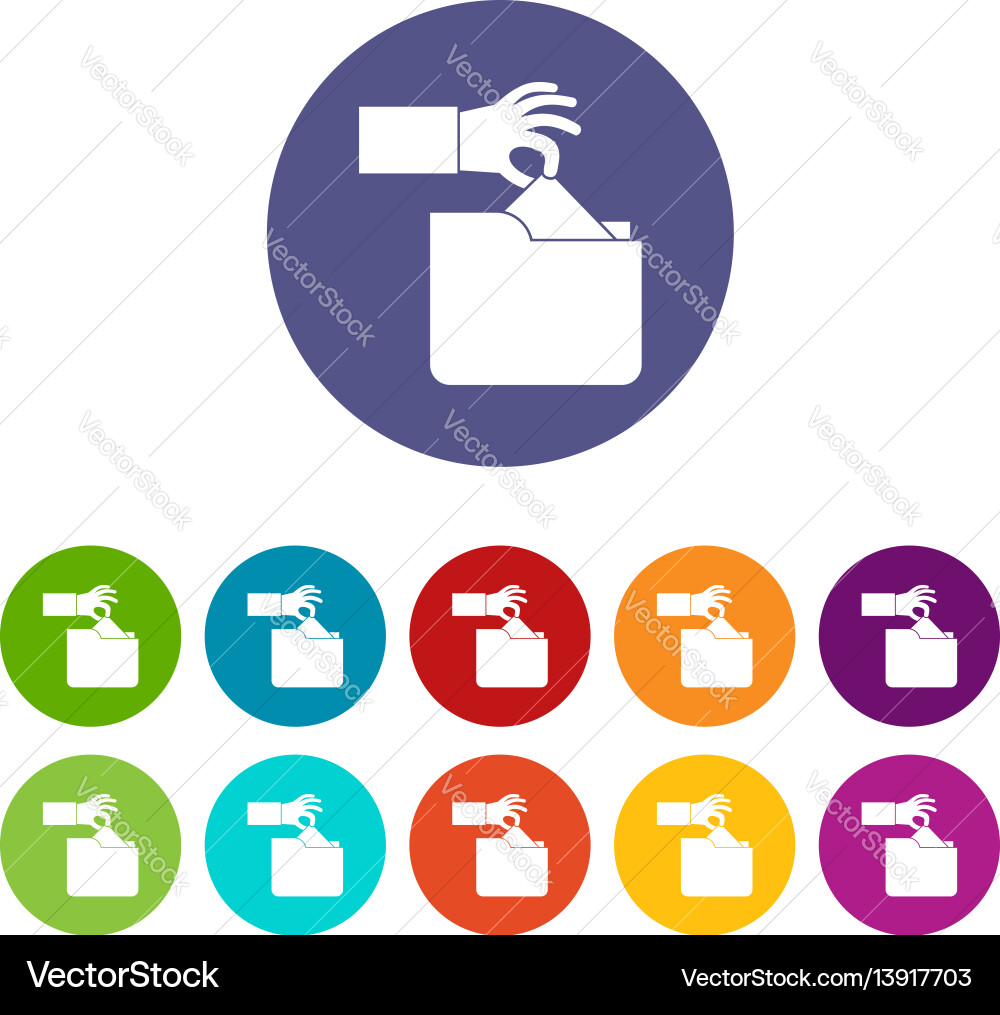 Robbery secret data in folder set icons Robbery secret data in folder set icons vector image