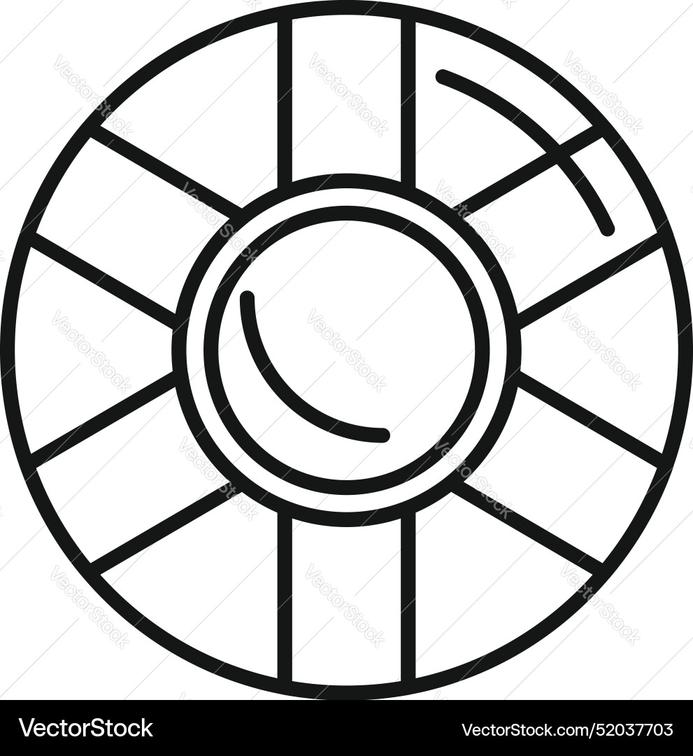 Round spaceship window with separators icon thin Round spaceship window with separators icon thin vector image