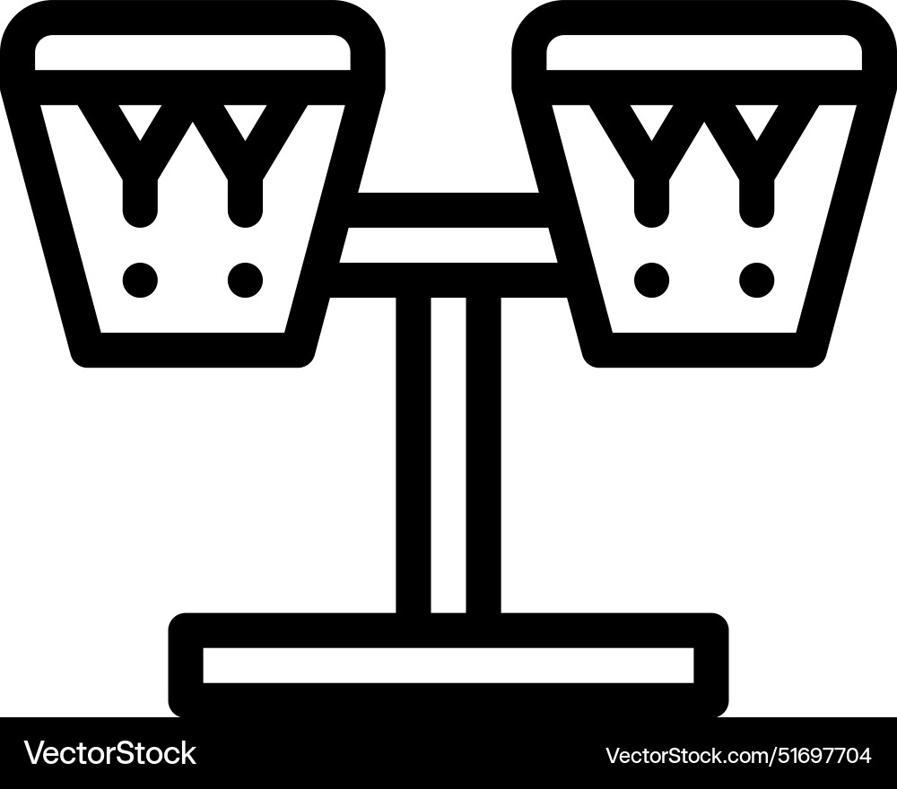 Bongo icon thin linear style design isolated Bongo icon thin linear style design isolated vector image