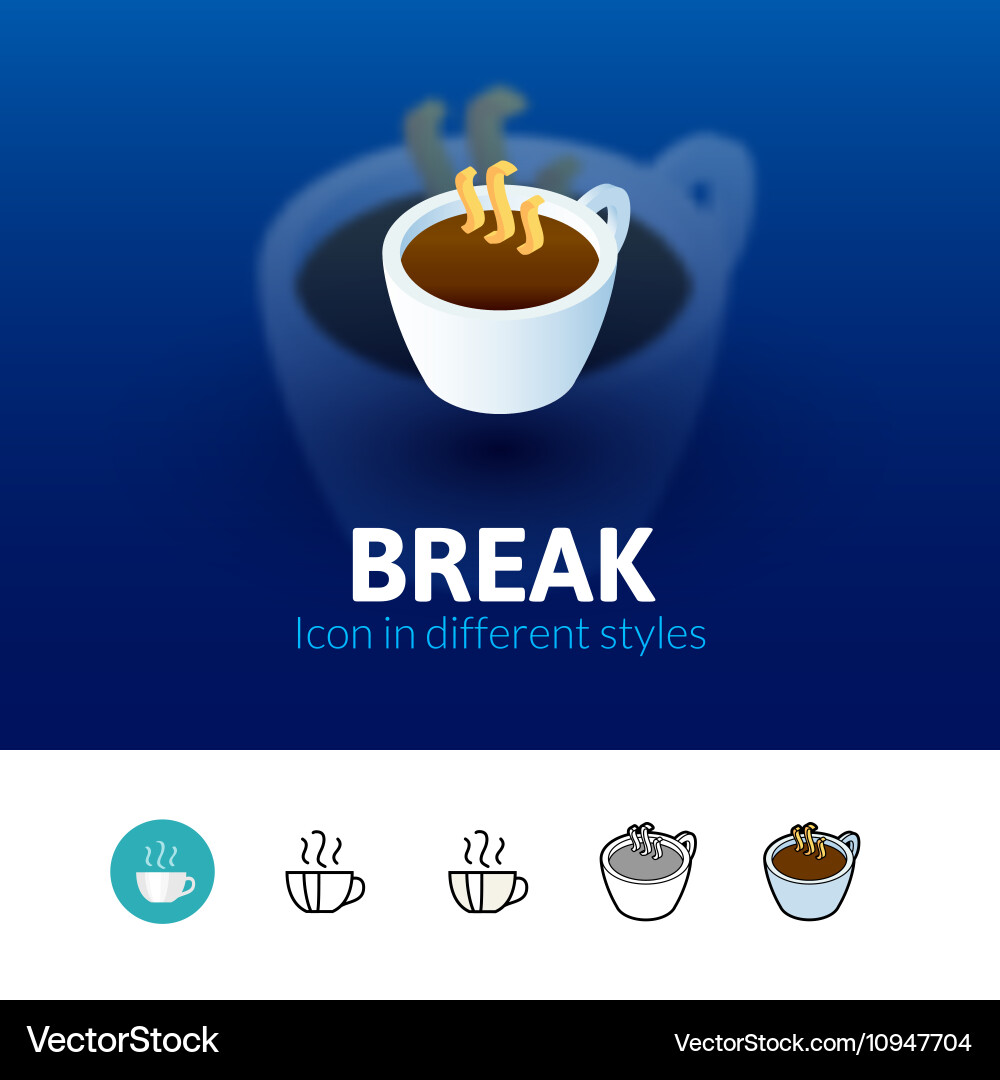 Break icon in different style Vector Image