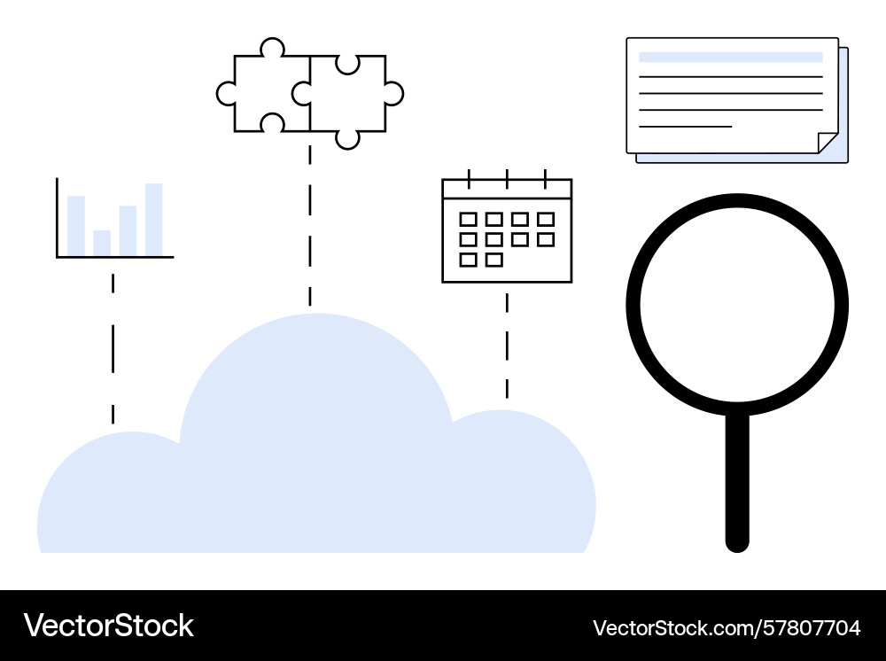 Cloud-based data integration with puzzle calendar Cloud-based data integration with puzzle calendar vector image